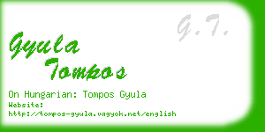 gyula tompos business card